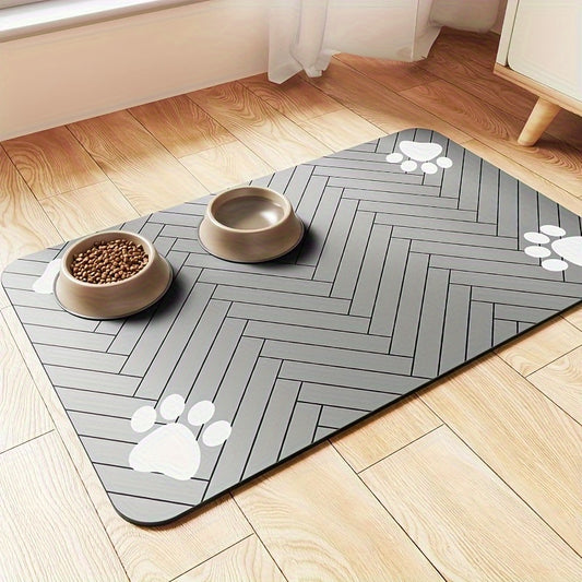 1pc Large Waterproof Absorbent Dog Food Mat, Non-slip Durable Pet Food Mat, S 13.78inx19.69in, M 17.75inx23.62in, Suitable For Medium And Large Dogs
