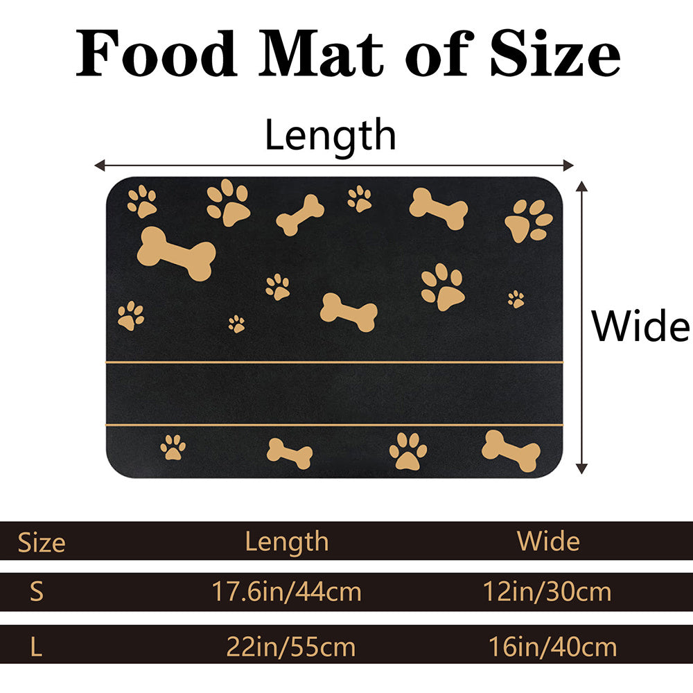 Personalized Dog Cat Food Mat PU Non-Slip at The Bottom Dog Bowl Mat Dog Mat for Food and Water Custom Pet Dog Food Mats for Floors Waterproof