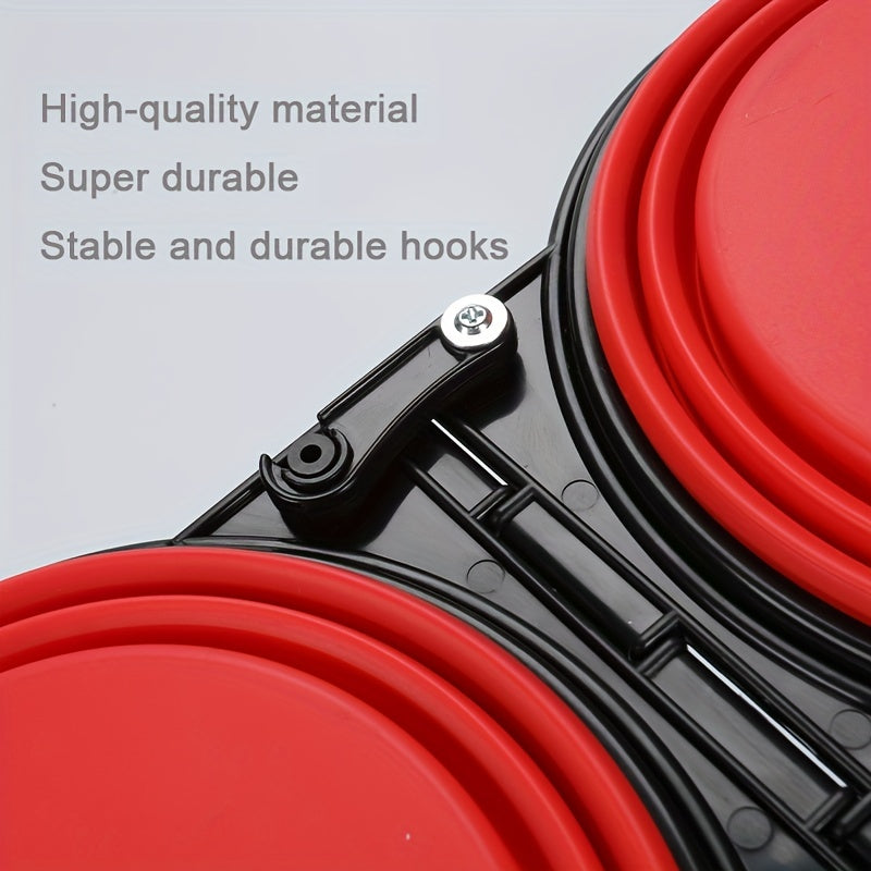 Collapsible Silicone Dog Travel Bowls, 2 In 1 Double Bowls Folding TPE Dog Food Bowl Water Bowl, Hangable Dog Feeder Dish Bowl For Outdoor Walking Camping Traveling