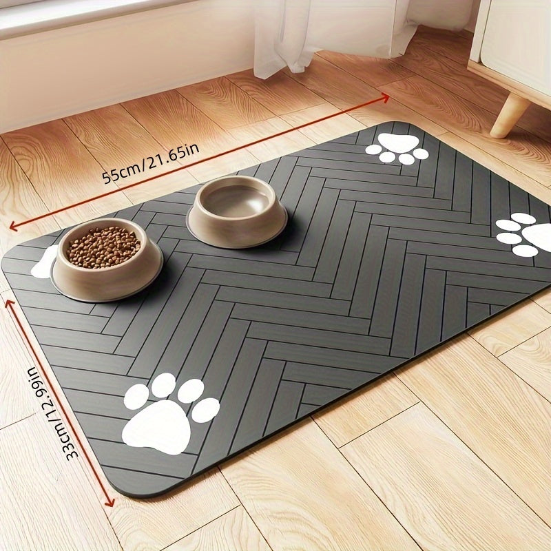 1pc Large Waterproof Absorbent Dog Food Mat, Non-slip Durable Pet Food Mat, S 13.78inx19.69in, M 17.75inx23.62in, Suitable For Medium And Large Dogs