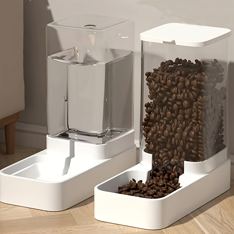 1pc/2pcs Automatic Gravity Pet Feeder, Plastic Dog Food Feeder and Water Dispenser Set, Self Feeding Station for Indoor Dogs Pet Supplies