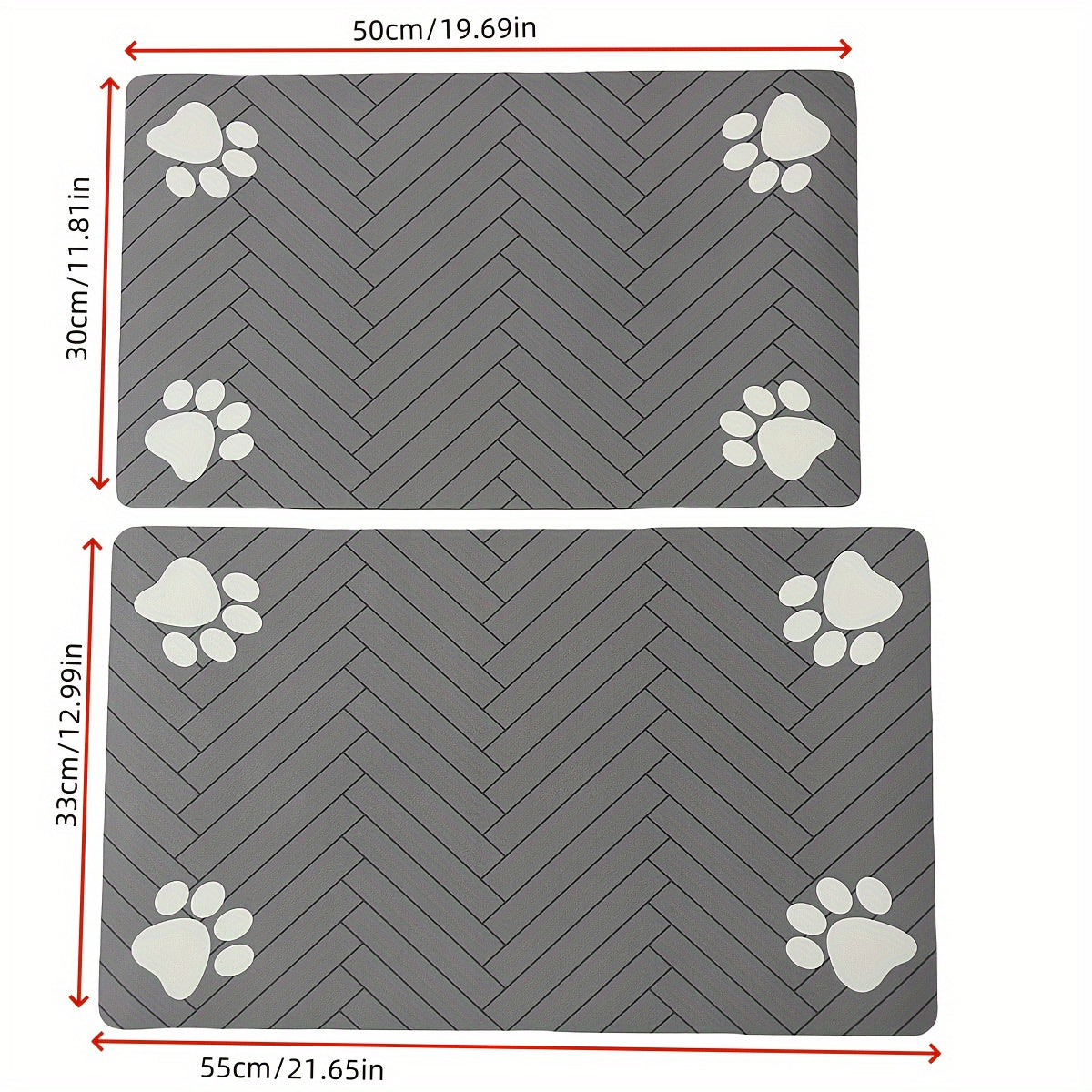1pc Large Waterproof Absorbent Dog Food Mat, Non-slip Durable Pet Food Mat, S 13.78inx19.69in, M 17.75inx23.62in, Suitable For Medium And Large Dogs