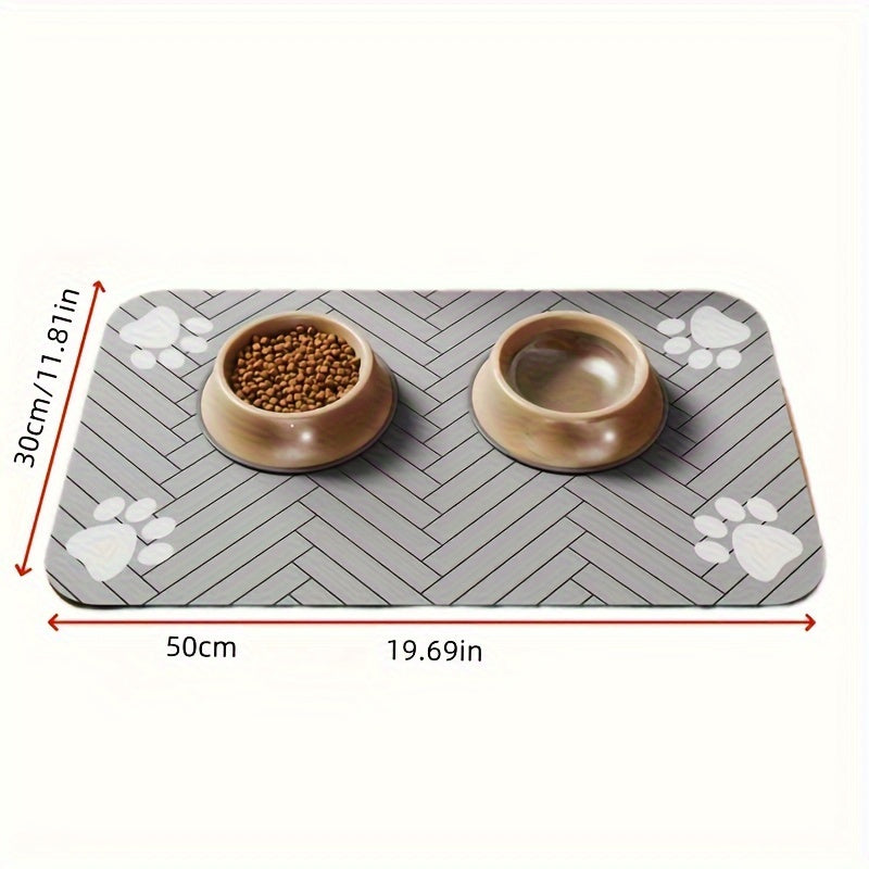 1pc Large Waterproof Absorbent Dog Food Mat, Non-slip Durable Pet Food Mat, S 13.78inx19.69in, M 17.75inx23.62in, Suitable For Medium And Large Dogs