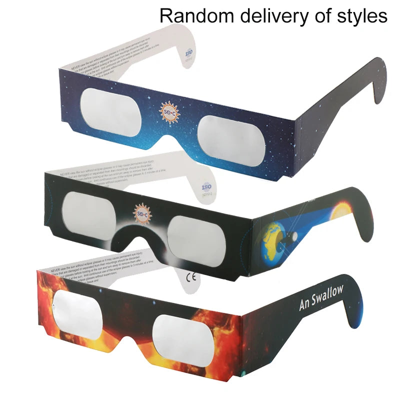 USA Warehouse Paper Solar Eclipse Glasses Safe Observation Sunglasses Eye Protection UV Protection