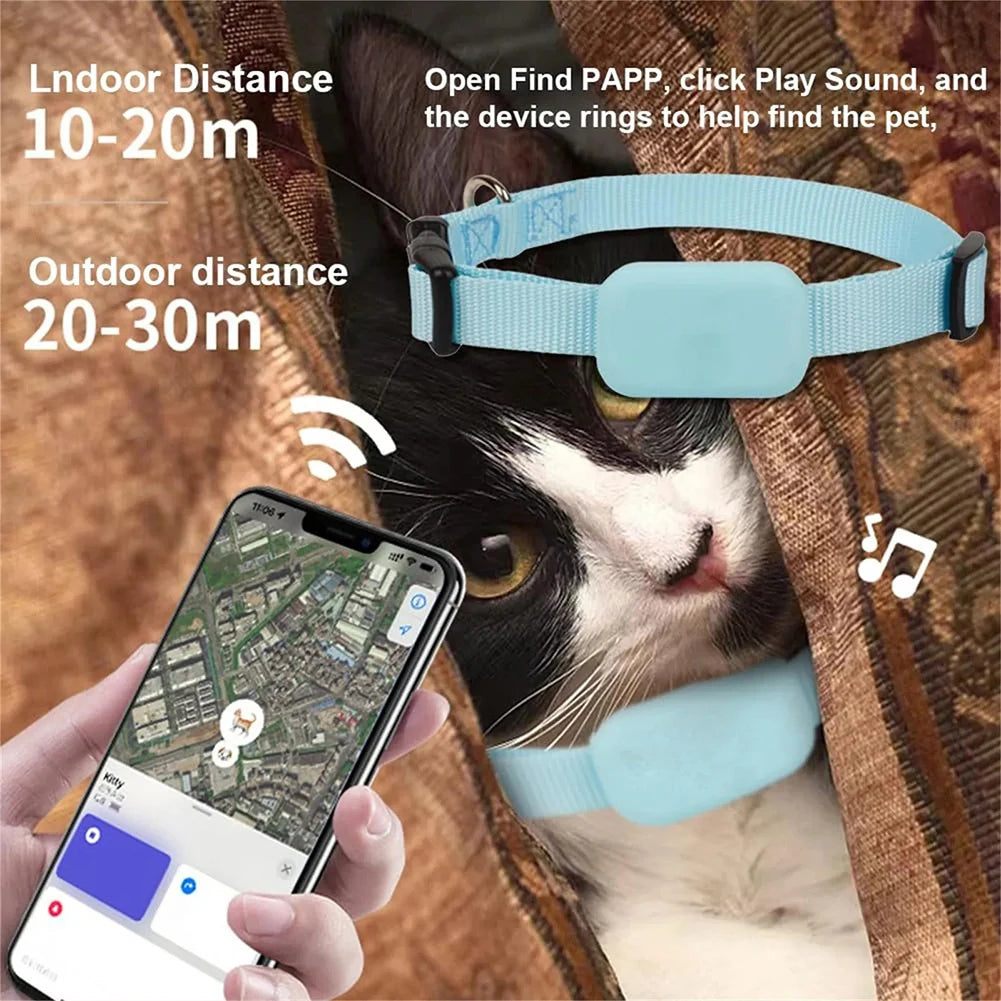 Pet GPS Tracker For iOS/Android w/Adjustable Collar Waterproof Smart Global Locator Tracker Anti-Lost Pet Locator for Dogs &amp; Cat