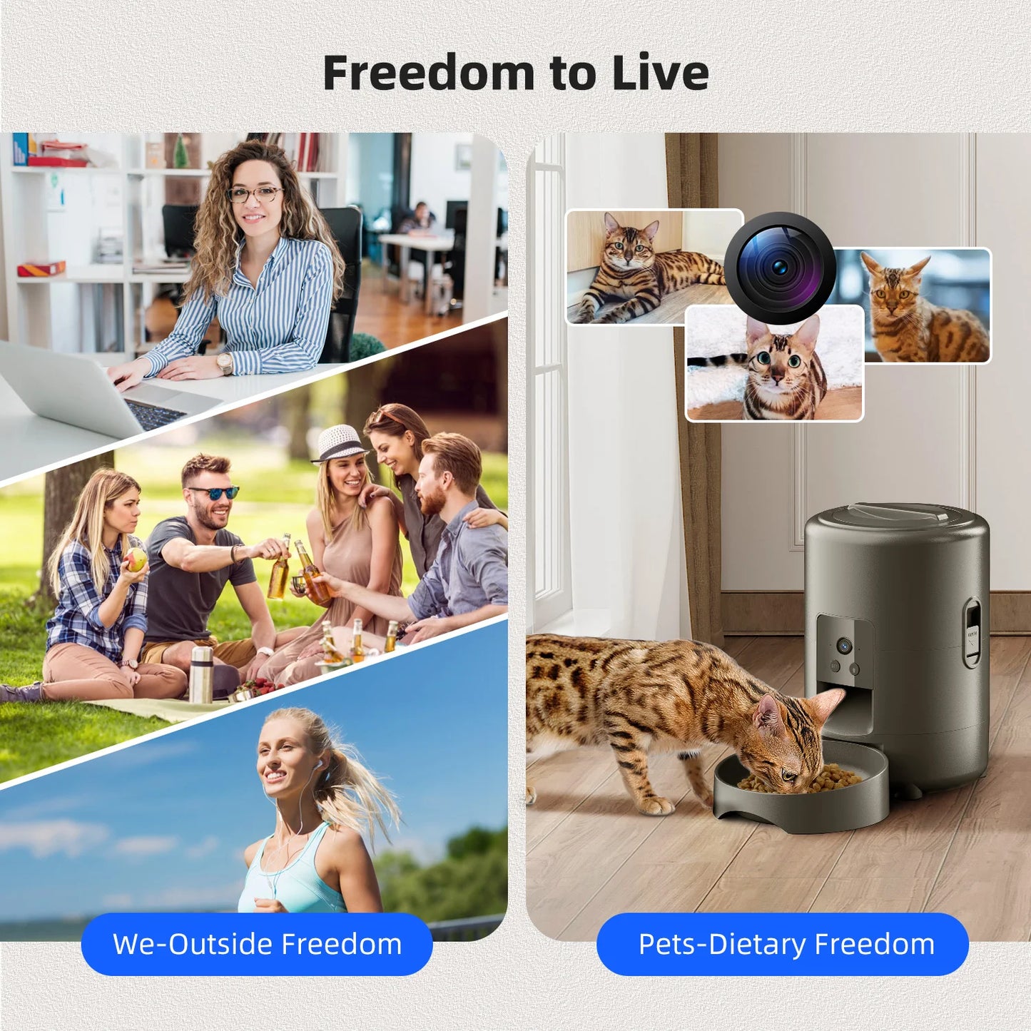 2L Camera Pet Feeder Timing Smart Automatic Feeder For Cats Dog Button WIFI APP Video Intelligent Dry Food Dispenser Dog Bowl