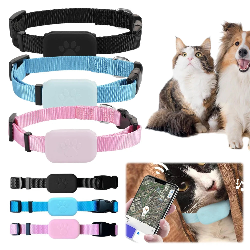 Pet GPS Tracker For iOS/Android w/Adjustable Collar Waterproof Smart Global Locator Tracker Anti-Lost Pet Locator for Dogs &amp; Cat