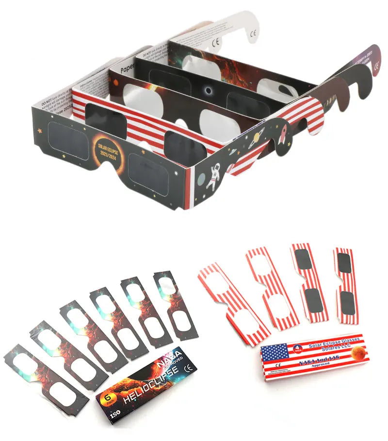 USA Warehouse Paper Solar Eclipse Glasses Safe Observation Sunglasses Eye Protection UV Protection