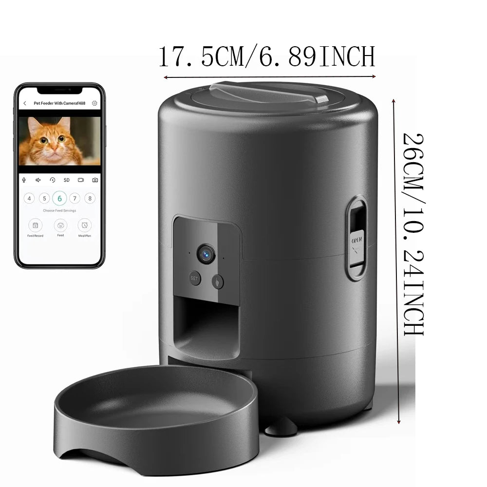 2L Camera Pet Feeder Timing Smart Automatic Feeder For Cats Dog Button WIFI APP Video Intelligent Dry Food Dispenser Dog Bowl