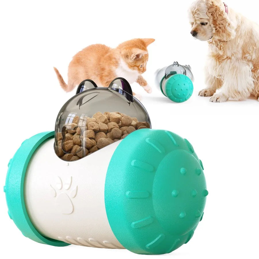 Portable Pet Chew Toy Tumbler Puzzle Slow Food Leakage Ball Cat Dog Food Dispenser Slow Feeder Pet Food Snack Leakage Toy