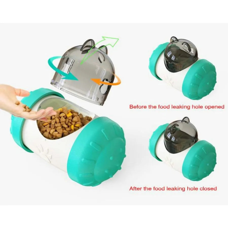Portable Pet Chew Toy Tumbler Puzzle Slow Food Leakage Ball Cat Dog Food Dispenser Slow Feeder Pet Food Snack Leakage Toy