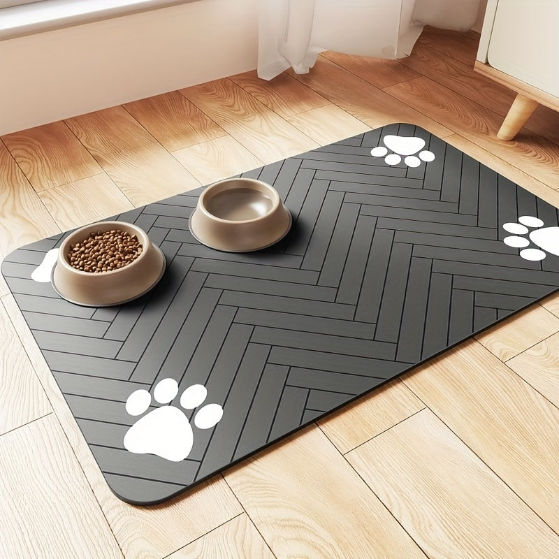1pc Large Waterproof Absorbent Dog Food Mat, Non-slip Durable Pet Food Mat, S 13.78inx19.69in, M 17.75inx23.62in, Suitable For Medium And Large Dogs